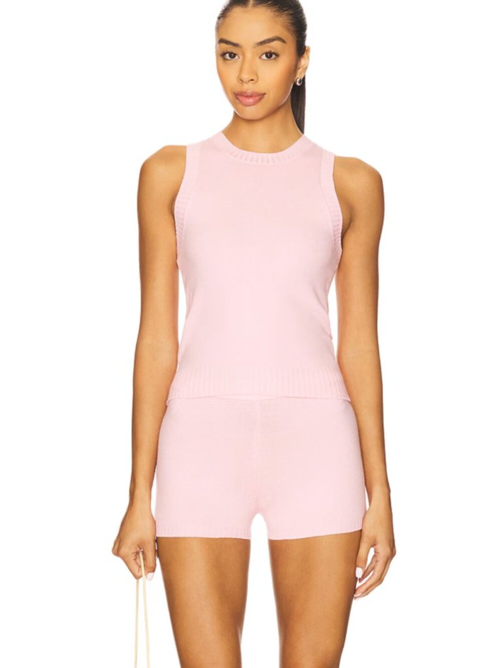 NEW MORE TO COME Mollie Knit Tank Top in Pink Small S Cami